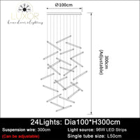 Tatiana Modern Chandelier - Dia100H300cm 24Light / Gold(gold base) / Dimmable warm light - chandeliers