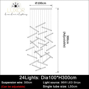 Tatiana Modern Chandelier - Dia100H300cm 24Light / Gold(gold base) / Dimmable warm light - chandeliers