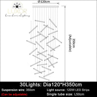 Tatiana Modern Chandelier - Dia120H350cm 30Light / Gold(gold base) / Dimmable warm light - chandeliers
