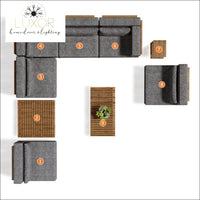The Falls Luxury 9 Piece Teak Modular Patio Set - Outdoor Seating