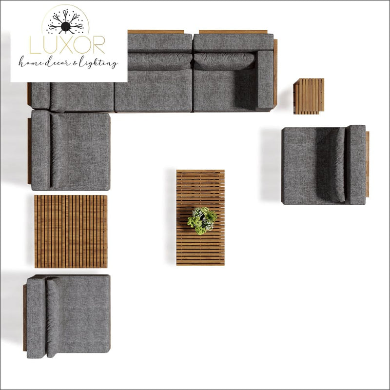 The Falls Luxury 9 Piece Teak Modular Patio Set - Outdoor Seating