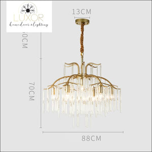 Tiff Vintage Gold Chandelier - Dia88xH70cm / >7 / 31-40W, L, Cold White - chandeliers