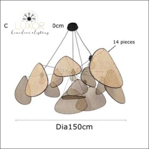 Tropical Bamboo Suspension Chandelier - Dia150cm / Warm White - chandeliers