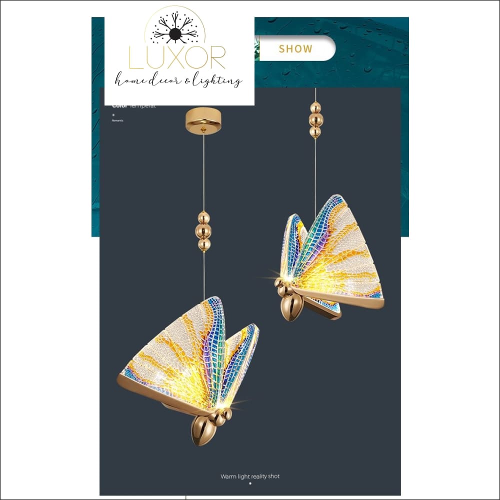 Tropical Hanging Butterfly Pendant - pendant lighting