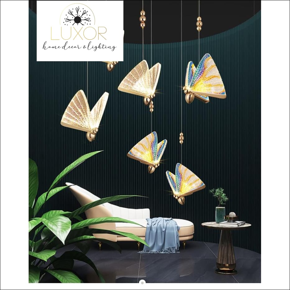 Tropical Hanging Butterfly Pendant - pendant lighting
