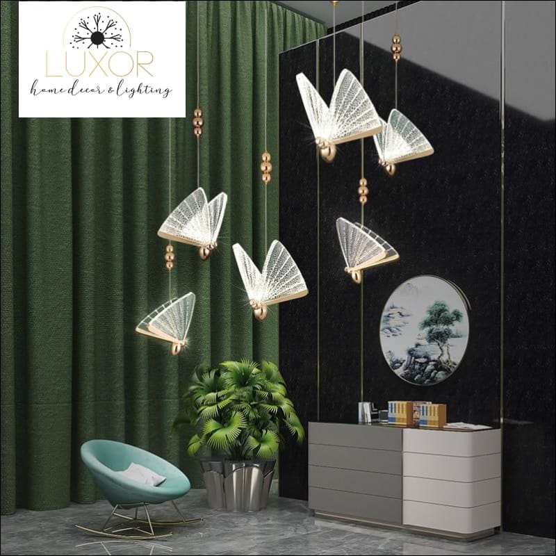 Tropical Hanging Butterfly Pendant - pendant lighting