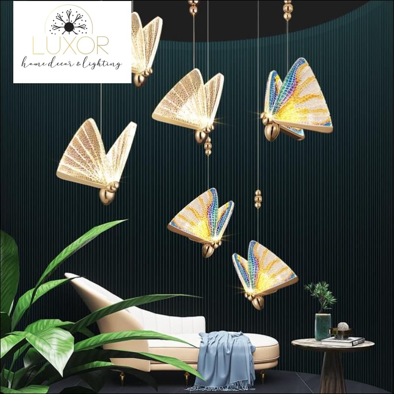 Tropical Hanging Butterfly Pendant - pendant lighting