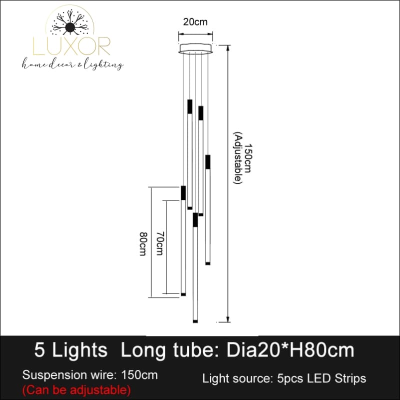 Truesly Stair Chandelier - 5 lights(70cm) / Warm White - chandeliers