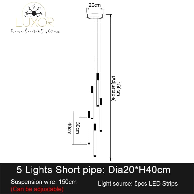 Truesly Stair Chandelier - 5 lights(30cm) / Warm White - chandeliers