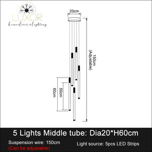 Truesly Stair Chandelier - 5 lights(50cm) / Warm White - chandeliers