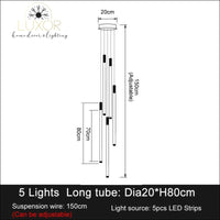 Truesly Stair Chandelier - 5 lights(70cm) / Warm White - chandeliers