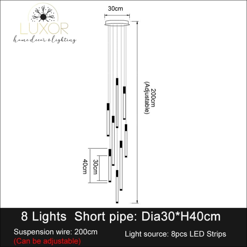 Truesly Stair Chandelier - 8 light(30cm) / Warm White - chandeliers
