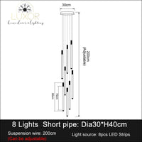 Truesly Stair Chandelier - 8 light(70cm) / Warm White - chandeliers