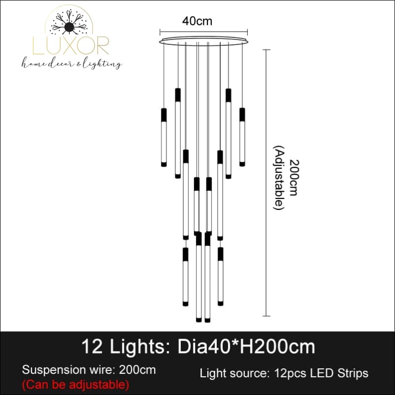 Truesly Stair Chandelier - Dia40cm 12 lights / Warm White - chandeliers