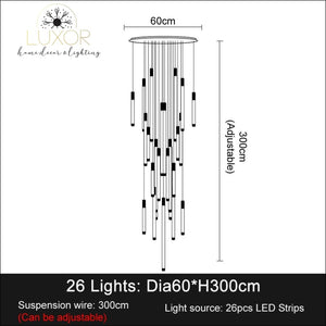 Truesly Stair Chandelier - Dia60cm 26 lights / Warm White - chandeliers