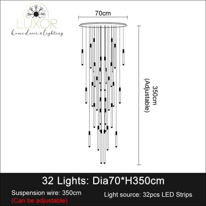 Truesly Stair Chandelier - Dia70cm 32 lights / Warm White - chandeliers