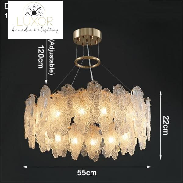 Vilary Chandelier - Dia55xH22cm 12Lights / Dimmable / Warm Light 3000K - chandeliers