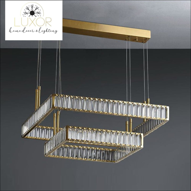 Waverly Gold Square Crystal Chandelier - chandeliers