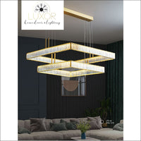 Waverly Gold Square Crystal Chandelier - chandeliers