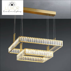 Waverly Gold Square Crystal Chandelier - chandeliers