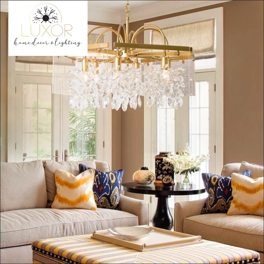 chandeliers Welles Linear Crystal Chandelier - Luxor Home Decor & Lighting