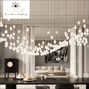 White Ceramic Magnolia Chandelier - chandeliers