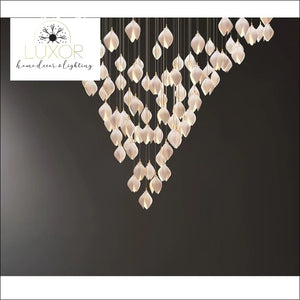 White Ceramic Magnolia Chandelier - chandeliers