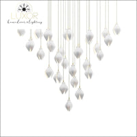 White Ceramic Magnolia Chandelier - chandeliers