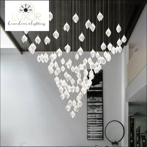 White Ceramic Magnolia Chandelier - chandeliers