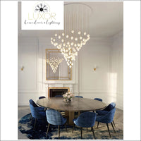 White Ceramic Magnolia Chandelier - chandeliers