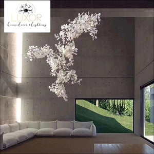 White Lilly Porcelain Suspension Light - chandeliers