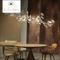 White Lilly Porcelain Suspension Light - L100xW45xH40cm / >7 / Warm White - chandeliers