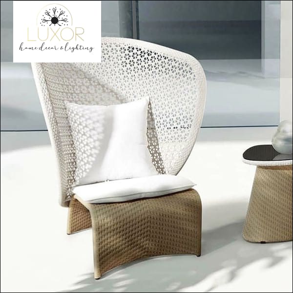 White Rattan Arm Accent Chair - Outdoor Seating