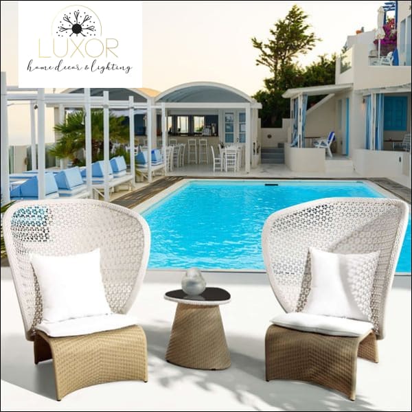 White Rattan Arm Accent Chair - Outdoor Seating