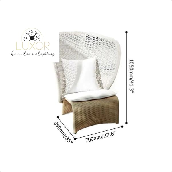White Rattan Arm Accent Chair - Outdoor Seating