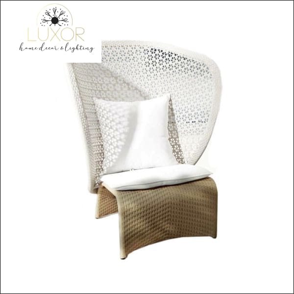 White Rattan Arm Accent Chair - Outdoor Seating