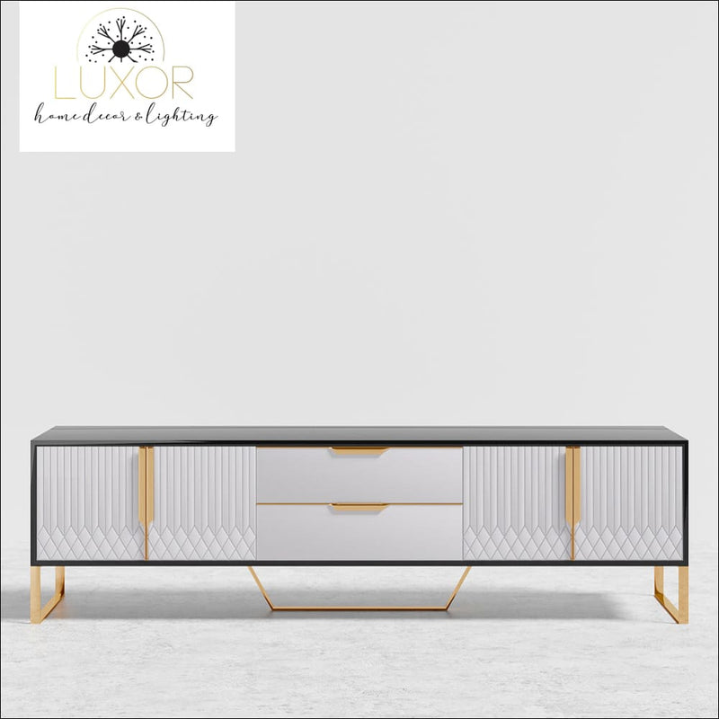 Yailen Modern White Media Console - White and Black - furniture