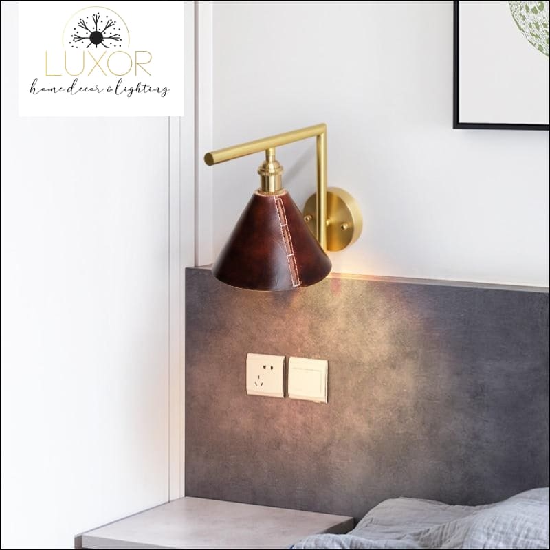 wall lighting Zerini Handmade Leather Wall Sconce - Luxor Home Decor & Lighting