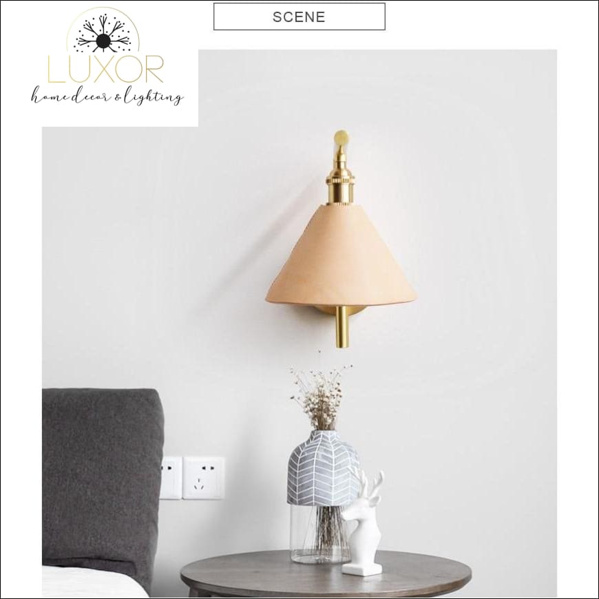 wall lighting Zerini Handmade Leather Wall Sconce - Luxor Home Decor & Lighting
