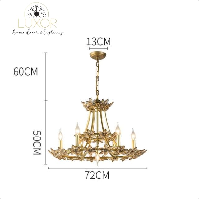 Zinnia Crystal Chandelier - dia79xH50cm 8 light / 31-40W, L, Warm White - chandelier