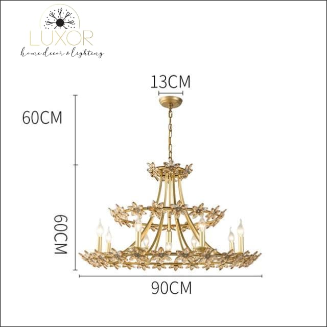 Zinnia Crystal Chandelier - dia91xH58cm 10 light / 31-40W, L, Warm White - chandelier