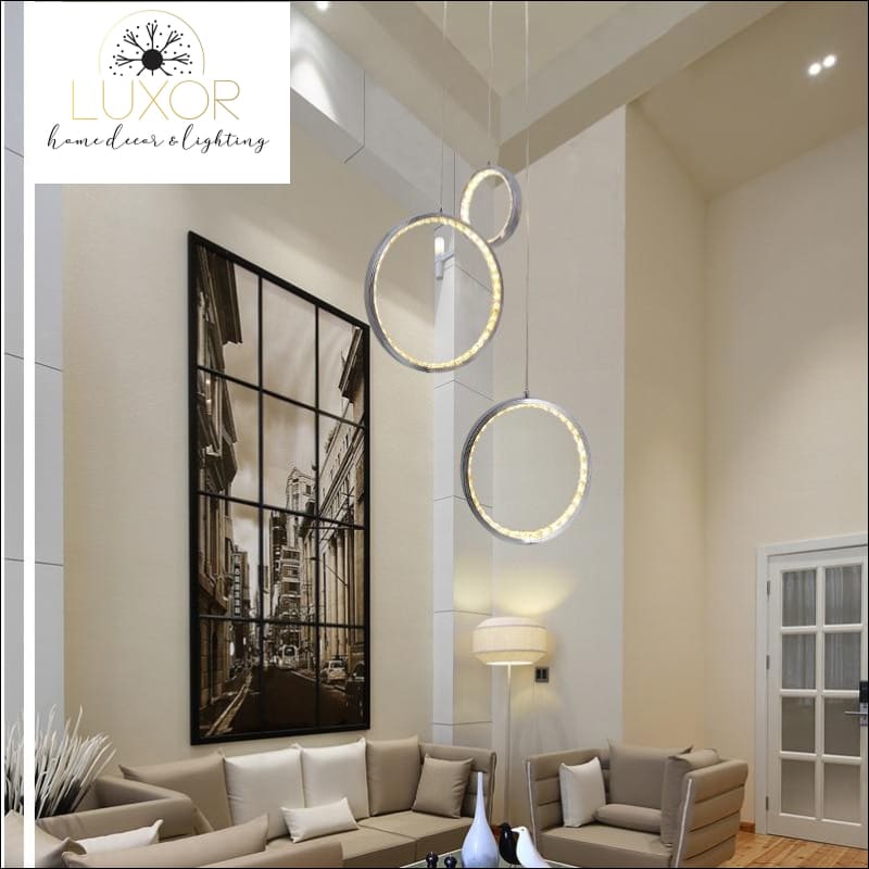 pendant lighting Zoraya 3 Ring Crystal Pendant Lights - Luxor Home Decor & Lighting