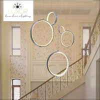 pendant lighting Zoraya 3 Ring Crystal Pendant Lights - Luxor Home Decor & Lighting