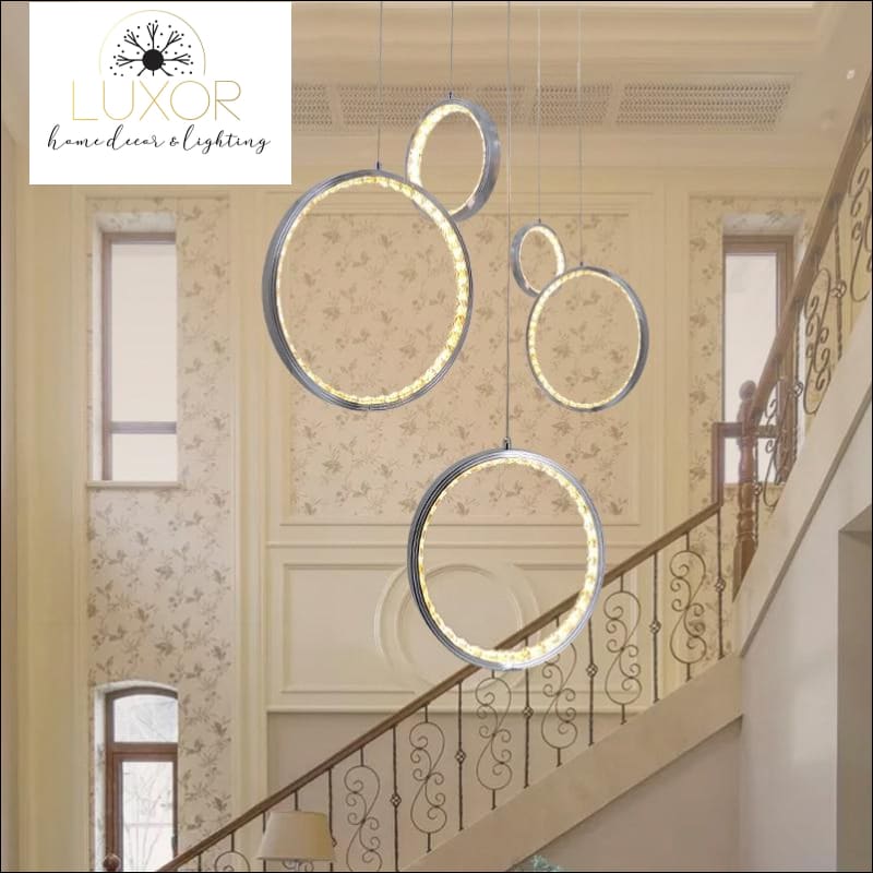 pendant lighting Zoraya 3 Ring Crystal Pendant Lights - Luxor Home Decor & Lighting