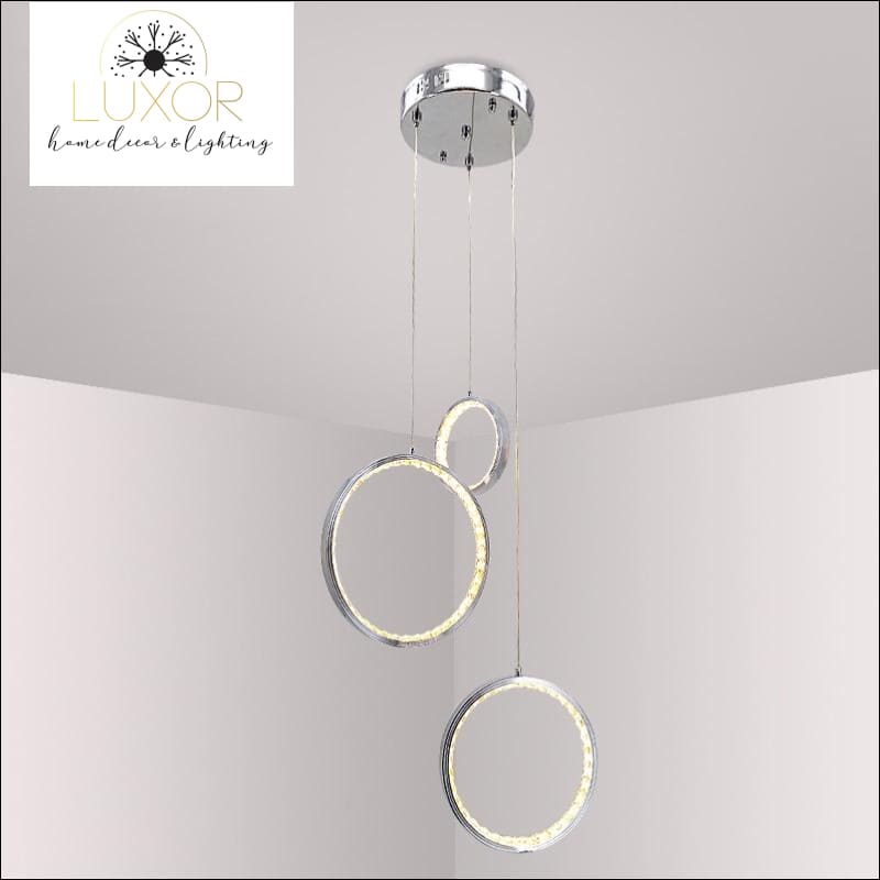 pendant lighting Zoraya 3 Ring Crystal Pendant Lights - Luxor Home Decor & Lighting
